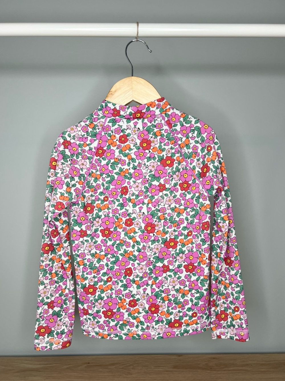 Mini Boden - Sunsafe Patterned Rash Vest and Swim Shorts - Apple Blossom Floral - Picture 4 of 7